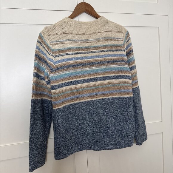 L.L. Bean Knit Striped Button Front Cardigan Sweater Women’s Sz Med 100% Cotton - Picture 12 of 12